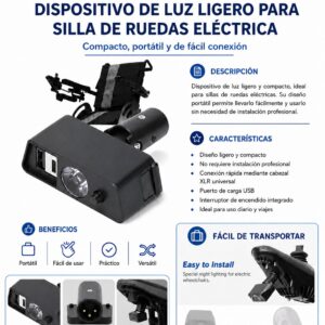 dispositivo de luz ligero para silla de ruedas